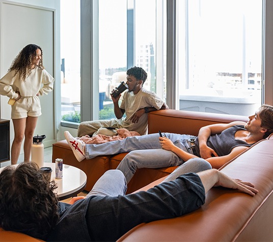 friends relaxing on a couch