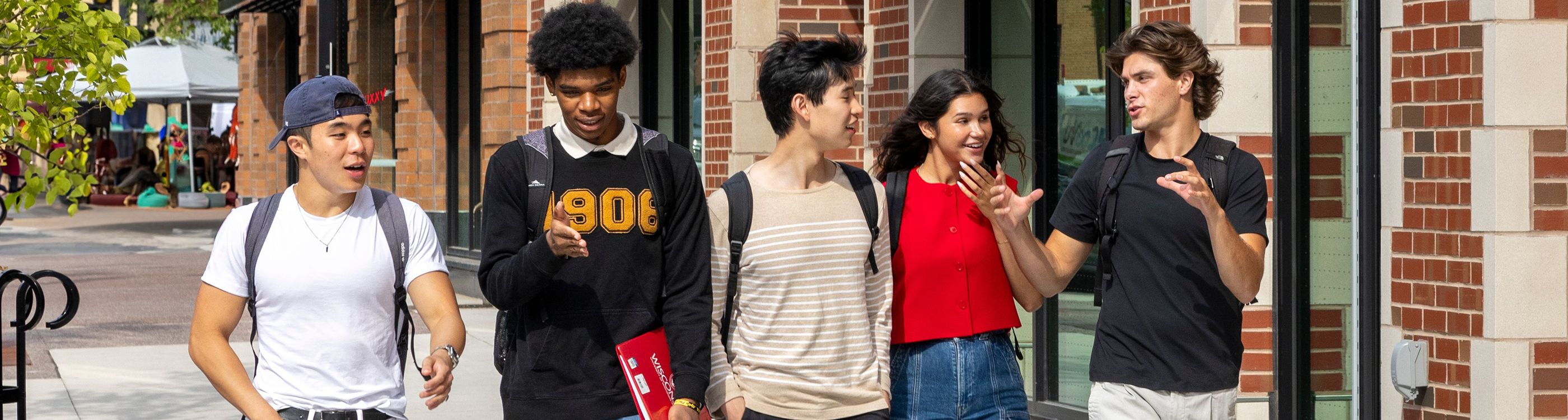 a group of college students