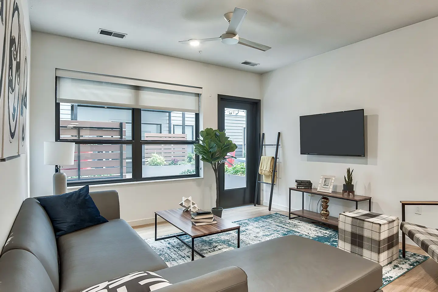 Living room in student apartment